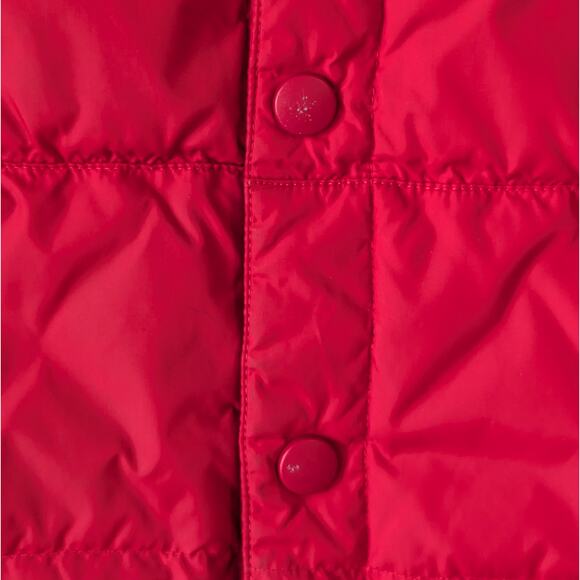 Lands' End Puffer Vest Youth M (5-6) Goose Down Quilted Box Stitch Full Snap Red - Picture 4 of 9